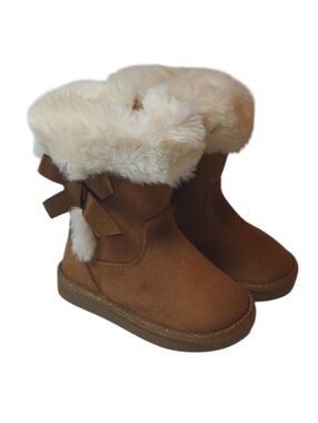 Khombu Brown Faux Fur Trim Boots with Bow Size 6M